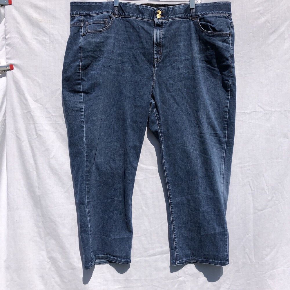 Lane Bryant Size 28 Regular Blue Jeans Straight Tighter Tummy Technology C